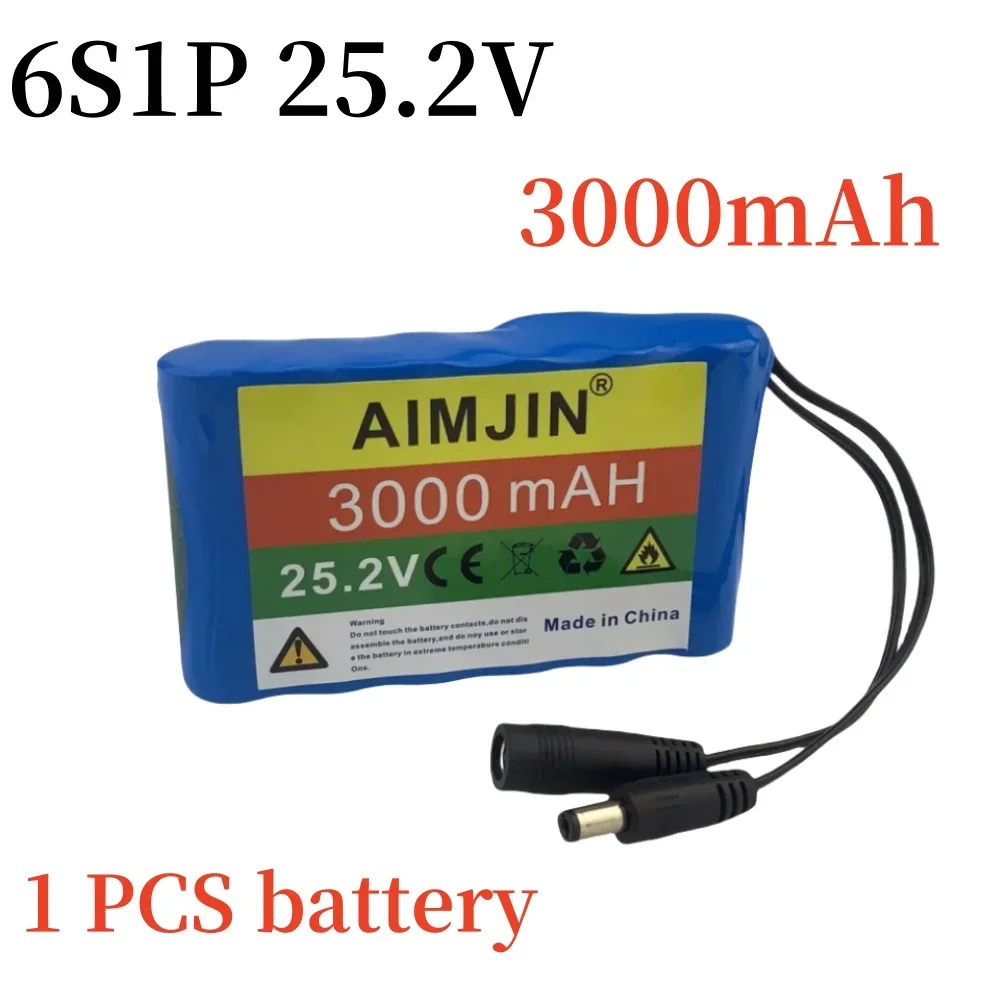 6S1P 25.2V 3000mAh. Rechargeable lithium-ion battery pack. Applied to CCTV cameras, etc