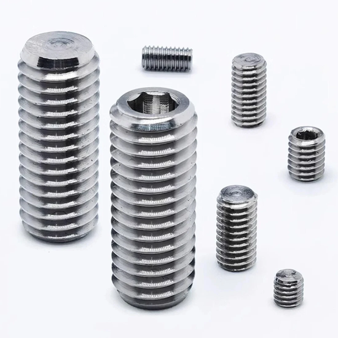 1~5Pcs TC4/GR5 Titanium Alloy Hex Socket Set Screws DIN913 M4 M7 Flat Point Grub Set Screws Length 8mm~50mm