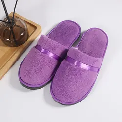 Homens e mulheres Coral Fleece Hotel Chinelos, Cotton Slides, Casa, Viagem, SPA Chinelo, Hospitalidade, Conforto, Sapatos de Convidado, Barato, 1 Par