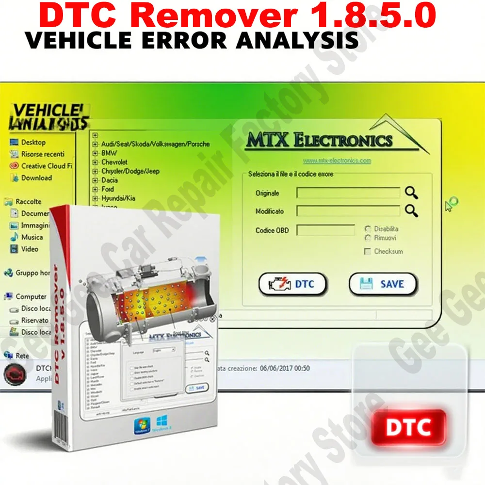 

New DTC Remover 1.8.5.0 For KESS KTAG FGTECH OBD2 Software MTX Car Maintenance Tools Keygen Full Unlimited Software for Window 7