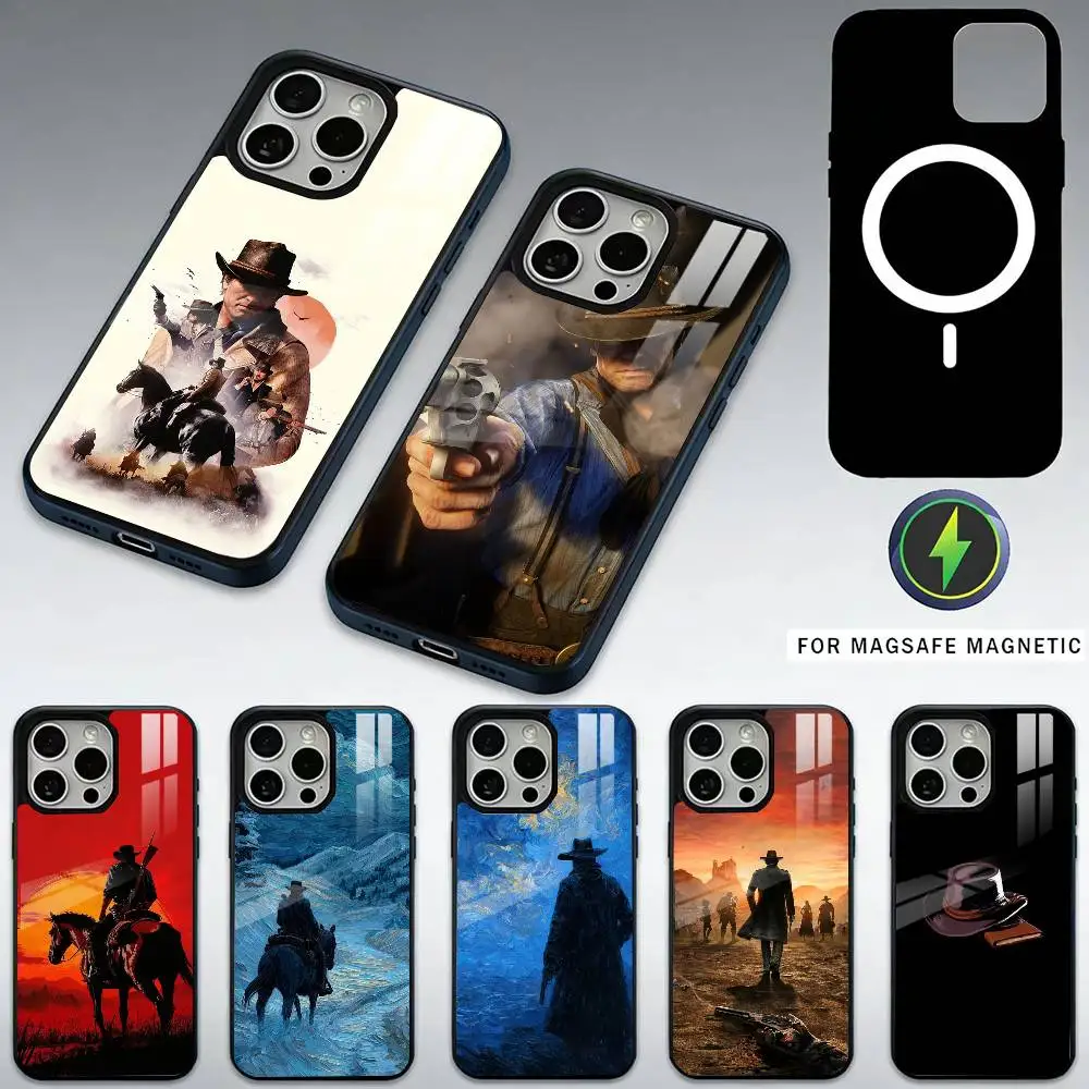 

R-Red D-Dead Redemption RDR 2 Phone Case For iPhone17,16,15,14,13,12,11 Plus,Pro Max Magnetic For Magsafe Wireless Charging