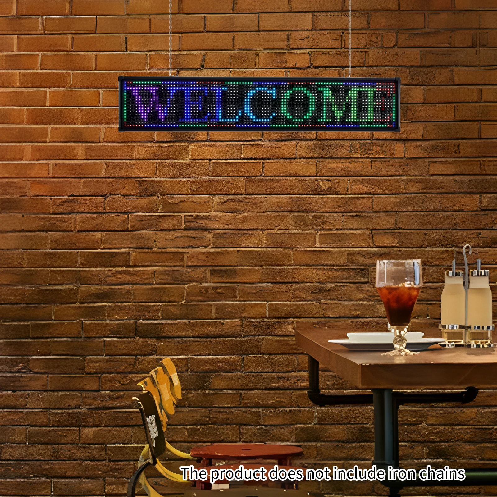 LED Sign Sign Programmable RGB 7 Color Scrolling Sign Display Board Digital Message Programmable by PC U Disk for Advertising