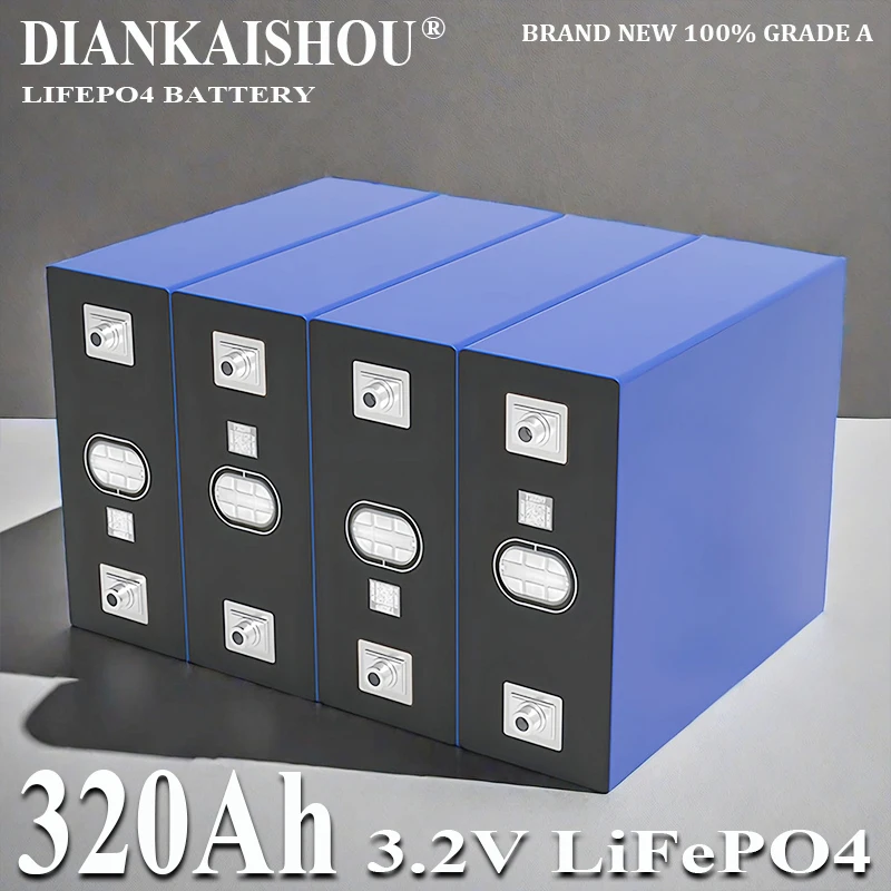 

New Grade A 3.2V 320Ah Lifepo4 Rechargeable Battery Lithium Phosphate Travel Solar Campers Cell 12v 24v batteries Tax Free