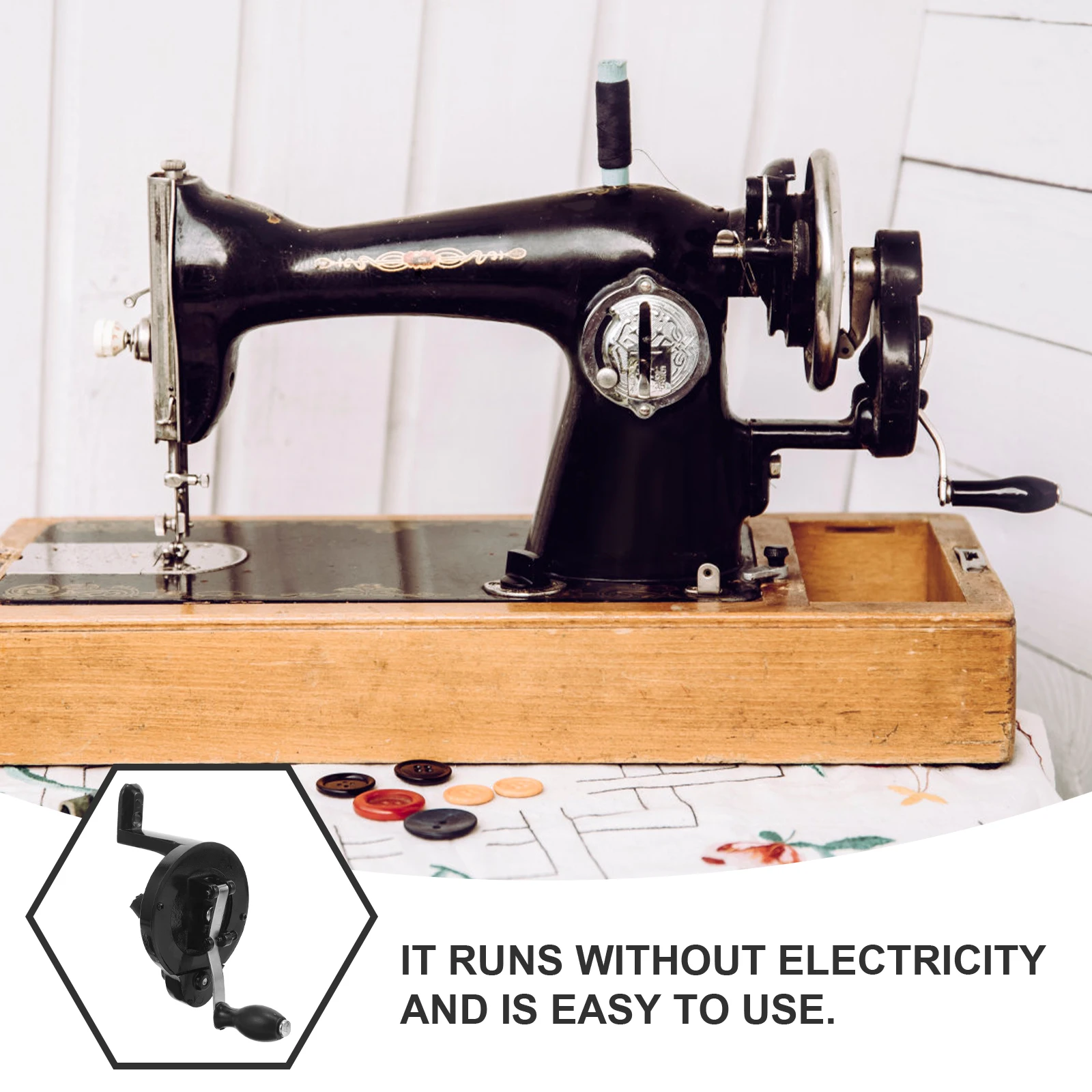 

Sewing Machine Hand Crank Manual Handle Replacement Part Reliable Metal Hand Crank for Vintage Sewing Machine Accessories and