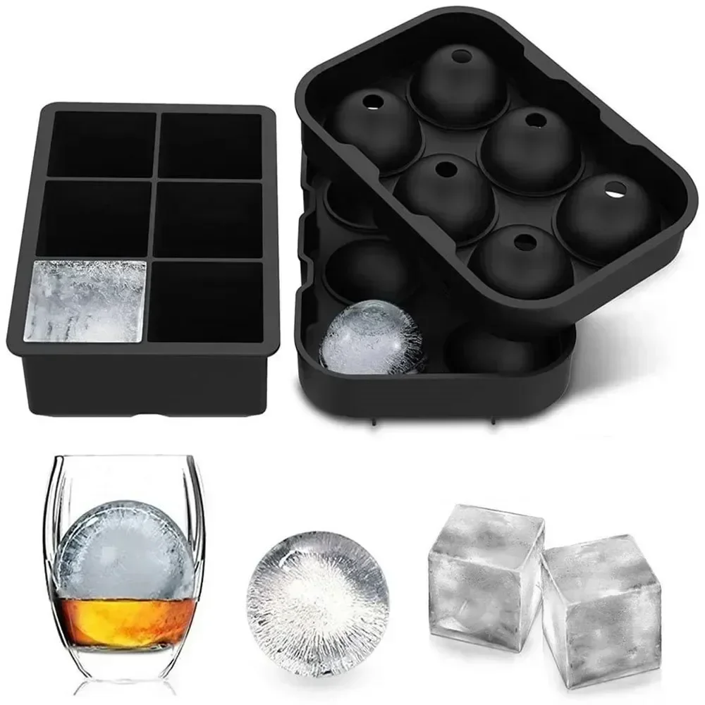 1PC DIY Easily Demoulded Silica Gel Ice Cube Reusable Ice Mold Whiskey Ice Mold Ball Drilling Ice Mold Ice Cream Mold Ice Making