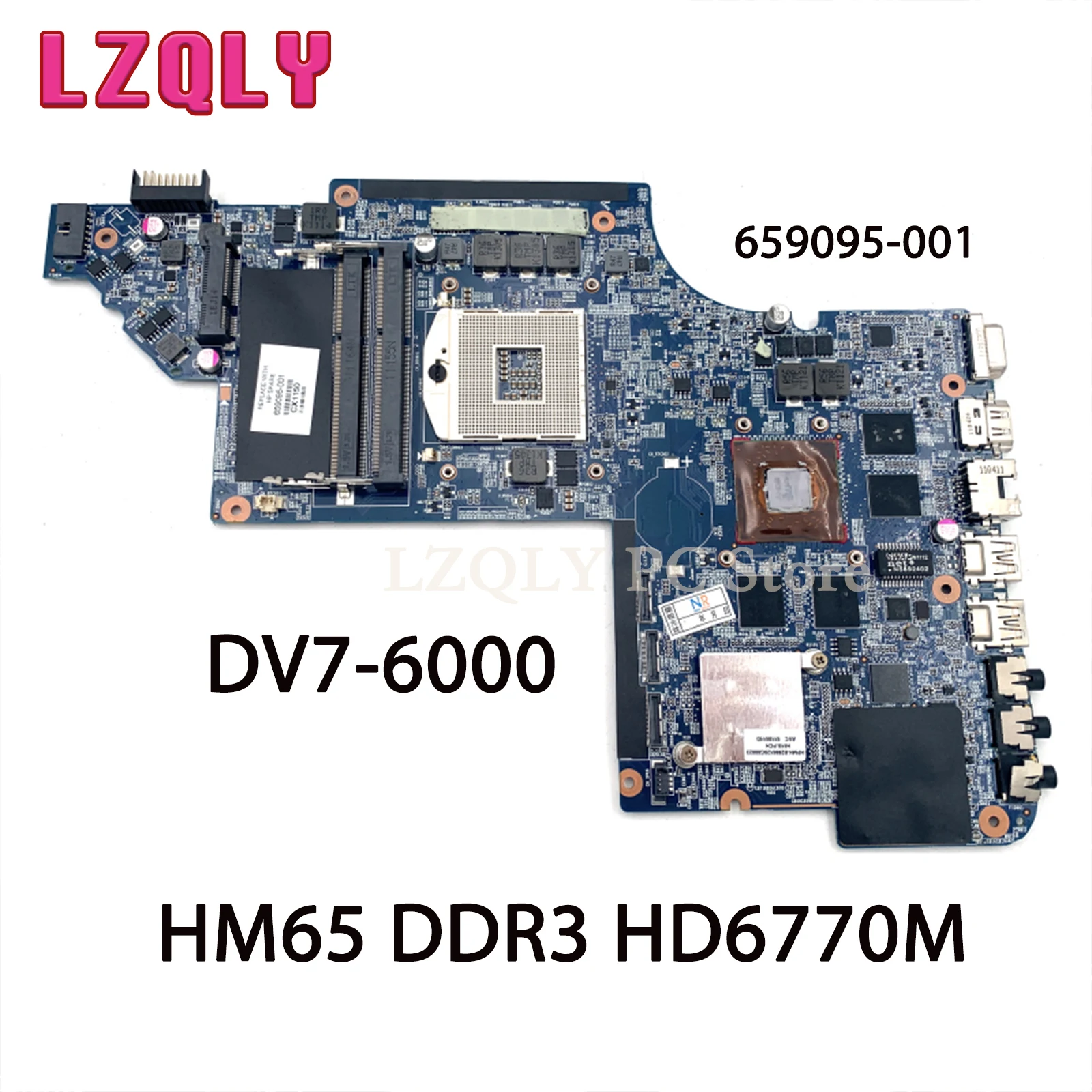 LZQLY Pour HP Pavilion DV7-6000 659095-001 Ordinateur Portable Carte Mère AVEN65 DDR3 HD6770M rougeCarte Carte Principale Plein Test