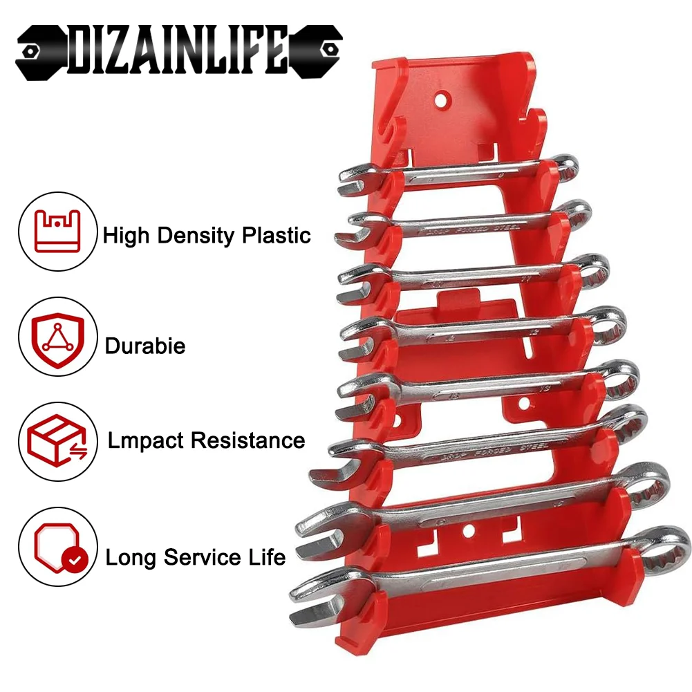 Wrench Organizer Plastic Wrench Organizer Tray Sockets Red Black Storage Tools Rack Sorter Standard Spanner Wrench Holders