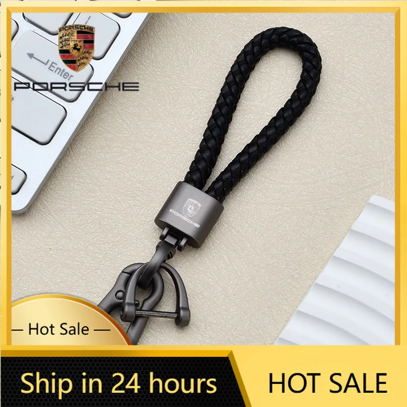 

Car Sticker For Porsche Braided Cord Keychain Car Key Chain Keyring Accessory For Porsche Cayenne Panamera Macan 911 718 Taycan