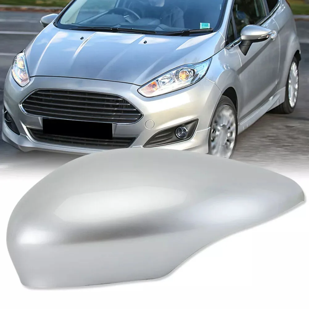 1pcs ABS Left Silver Door Wing Mirror-Cover Cap Casing For Ford Fiesta MK7 2008-2017 Parts  Accessories