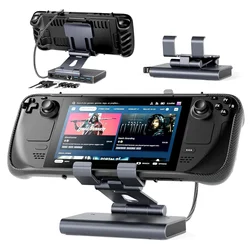 Docking Station for Steam Deck/ROG Ally X/Legion Go/MSI Claw,6-in-1 Adjustable Stand with HDMI 4K@60Hz 3*USB-A 3.0 Ethernet