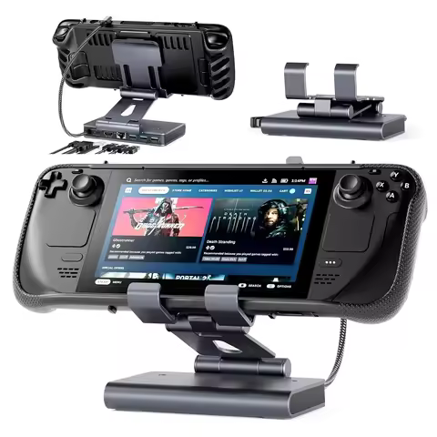 Docking Station for Steam Deck/ROG Ally X/Legion Go/MSI Claw,6-in-1 Adjustable Stand with HDMI 4K@60Hz 3*USB-A 3.0 Ethernet