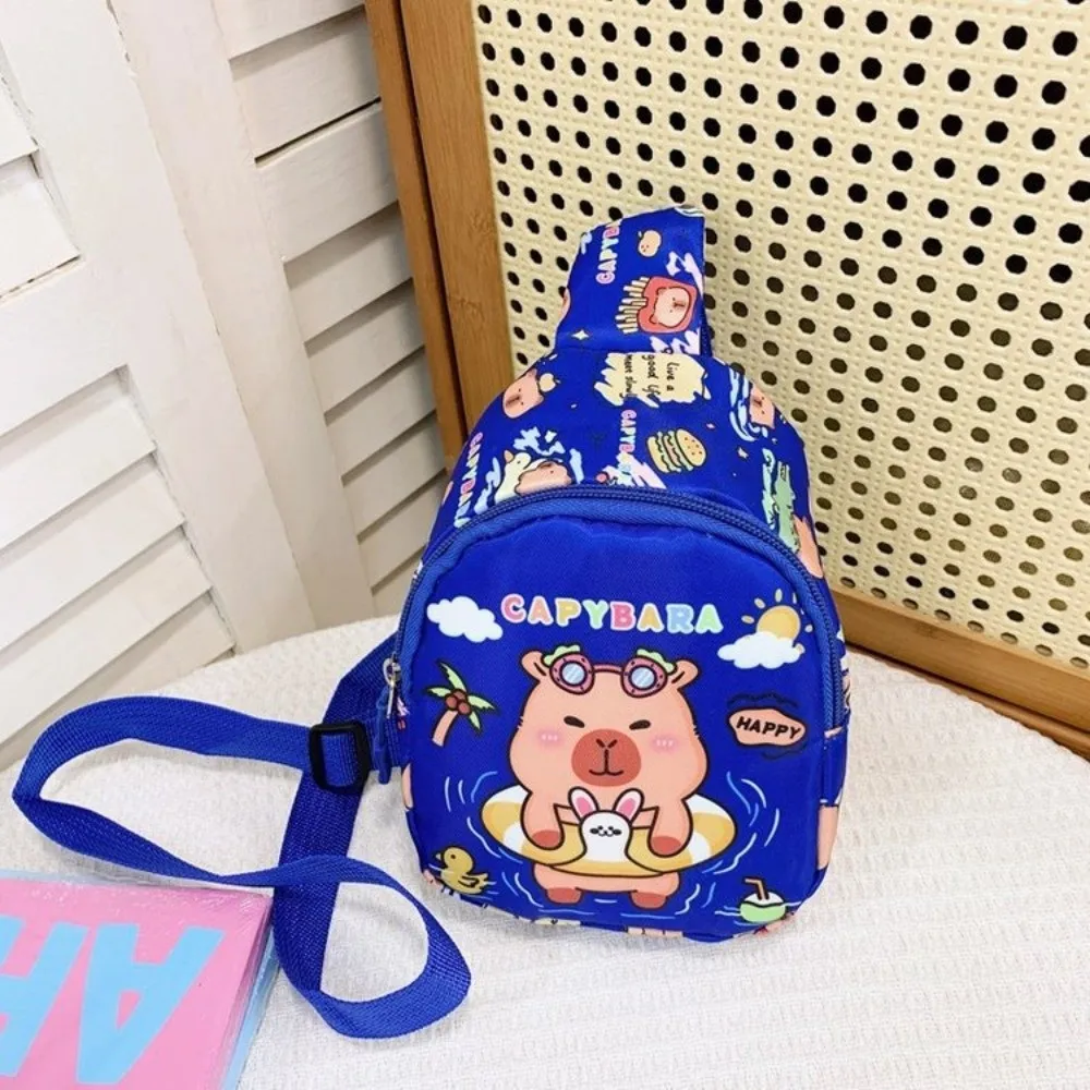

Новая нагрудная сумка с капибарой на молнии, легкая универсальная сумка через плечо с героями мультфильмов, детская сумка через плечо с мультяшными животными