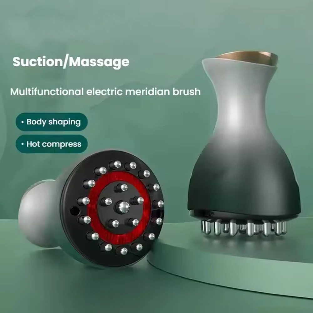 Elektrische Massage Meridiaan Borstel Lichaam Baggeren Cupping Schrapen Instrument Anti Cellulite Guasha Tool Abdominale Rugmassager
