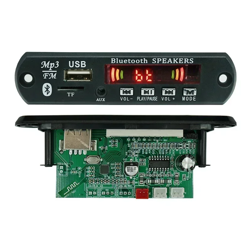 DC 12V Car TF Card Version 2x15W Amplifier MP3 Decoding Module Bluetooth 5.0 Music Speaker USB FM Remote Power Decoder Board