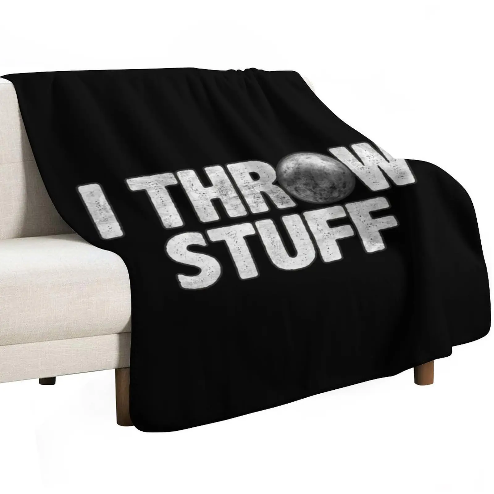 I Throw Stuff Shot Put Athlete Funny Throwing Lover Gift Throw Blanket Portable Lightweight Blanket for Travel Camping