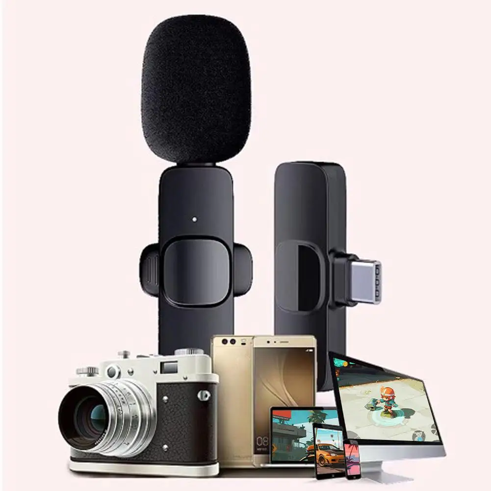 Wireless Lavalier Microphone 1 to 2 with 20m Range Noise Cancellation USB C Clip On Mic for iPhone 15 16 17 Vlog Recording view 4