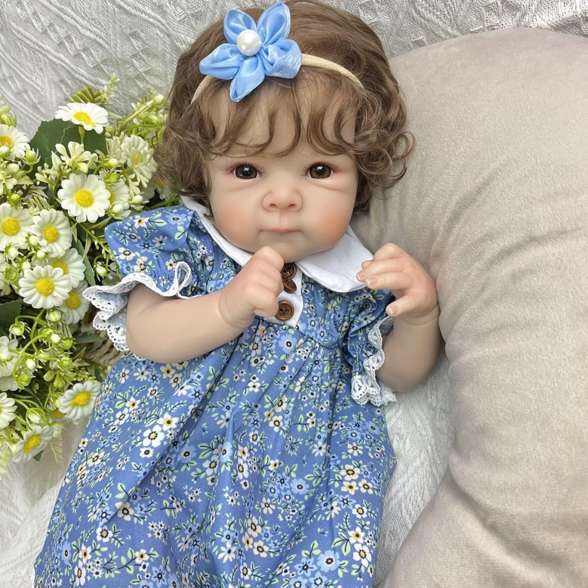 

BZDOLL Cloth Body 45 CM 18IN Sweet Reborn Baby Doll Toy For Girl Lifelike Handmade Fashion Birthday Gift Play House Bedtime Toy