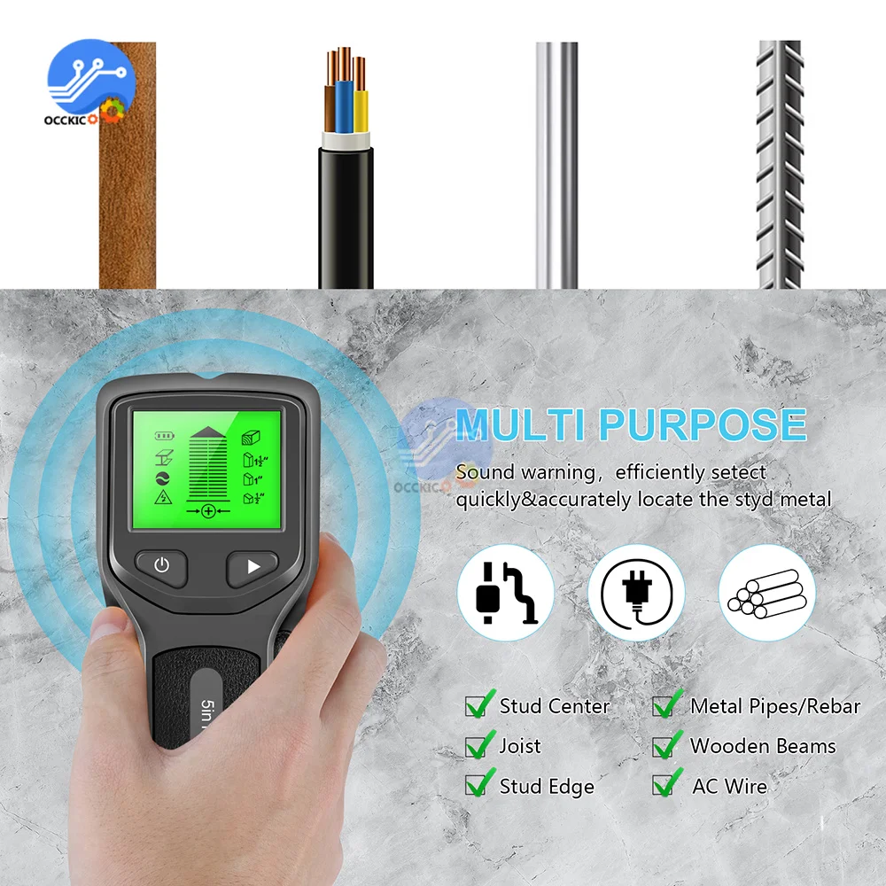 5 In 1 Wall Scanner Electric Detector Finders With Digital LCD Display Multifunctional For Wood AC Wire Metal Studs Detection