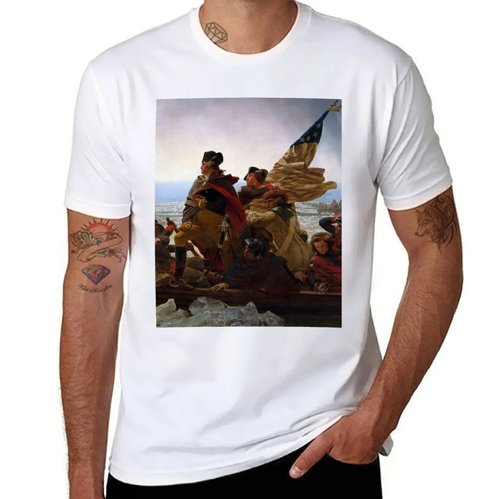 

Washington Crossing the Delaware by Emanuel Leutze T-Shirt Heavy Duty Casual Work Tee
