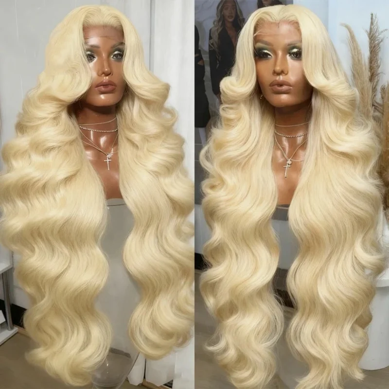 

Body Wave Human Hair Wigs 613 Blonde 13x6 HD Lace Frontal Wigs PrePlucked With Natural Hairline 250 Density Curly Human Hair Wig