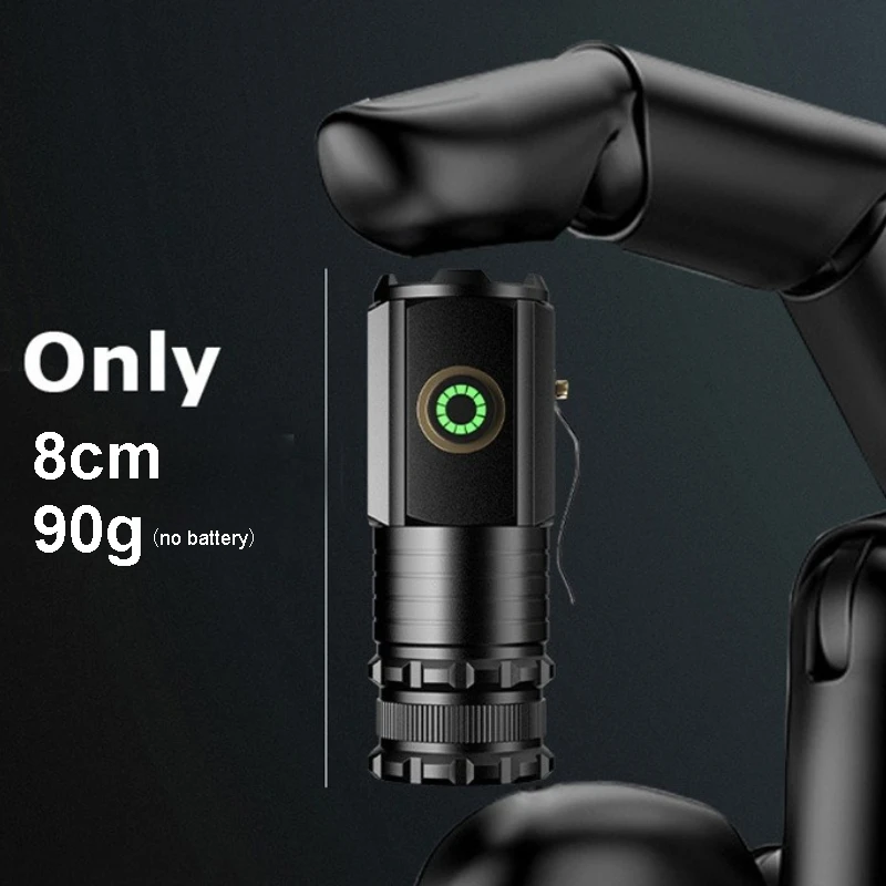 3 LED Mini Flashlight With Magnet Aluminum 2000lm Edc Flashlights Usb Charging Tactical Torch Self Defense Lantern for Camping