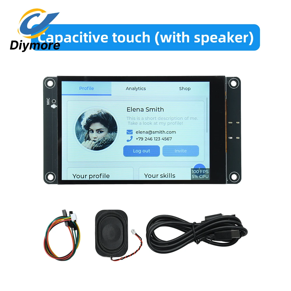 ESP32-S3 4 Inch IPS Touch Screen WiFi Bluetooth Development Board Audio Mic Speaker TF Card XiaoZhi AI Voice Chat DIY IoT