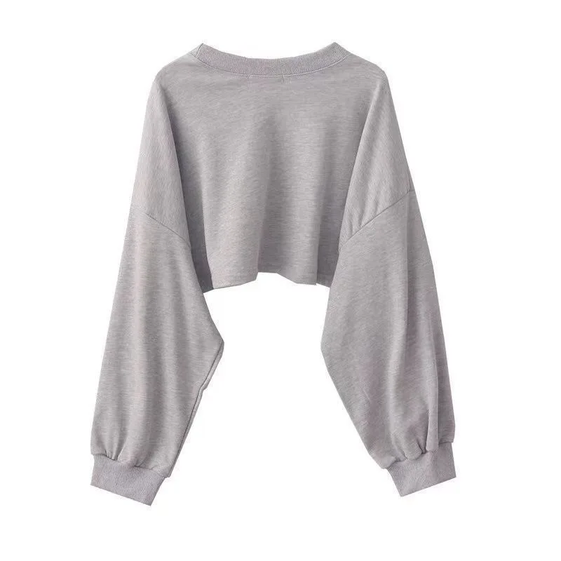 Oversized Crop Sweatshirt and Spaghetti Strap Top Women's Streetwear 2 Piece Set 4 Color Options Sweatshirts Kpop Casual Clothes