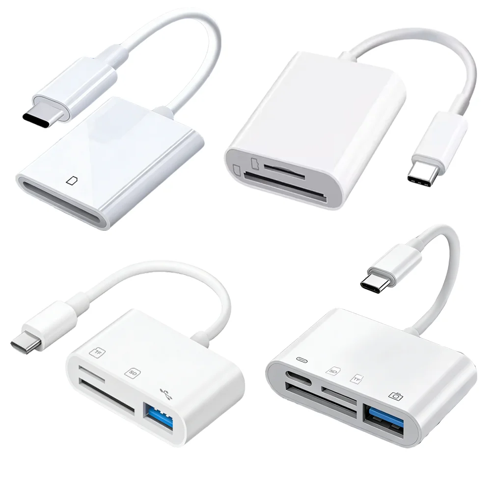 Type C Interface Memory Card Reader Mini Portable SD TF Card Reading Adapter Universal Electronic Accessories