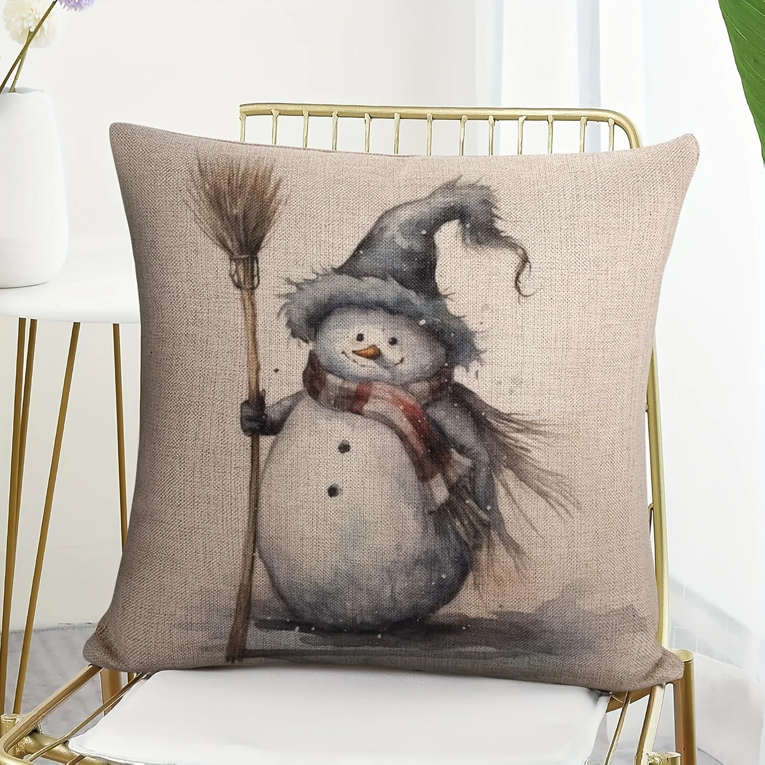 

Whimsical Snowman Print Throw Pillow - Perfect for Festive Home Decor - Soft, Stylish Cushion for Any Room or Sofa