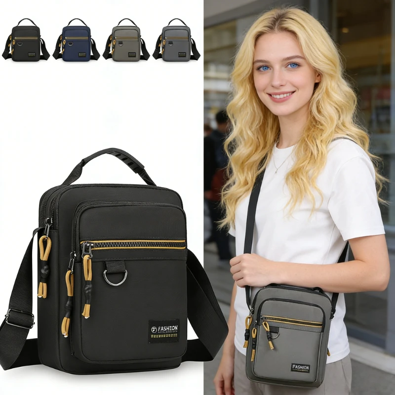 

Мужская сумка через плечо с защитой от краж, водонепроницаемая, из нейлона, большой вместимости, для деловых поездок, с отделением для ноутбука, множеством карманов, легкая