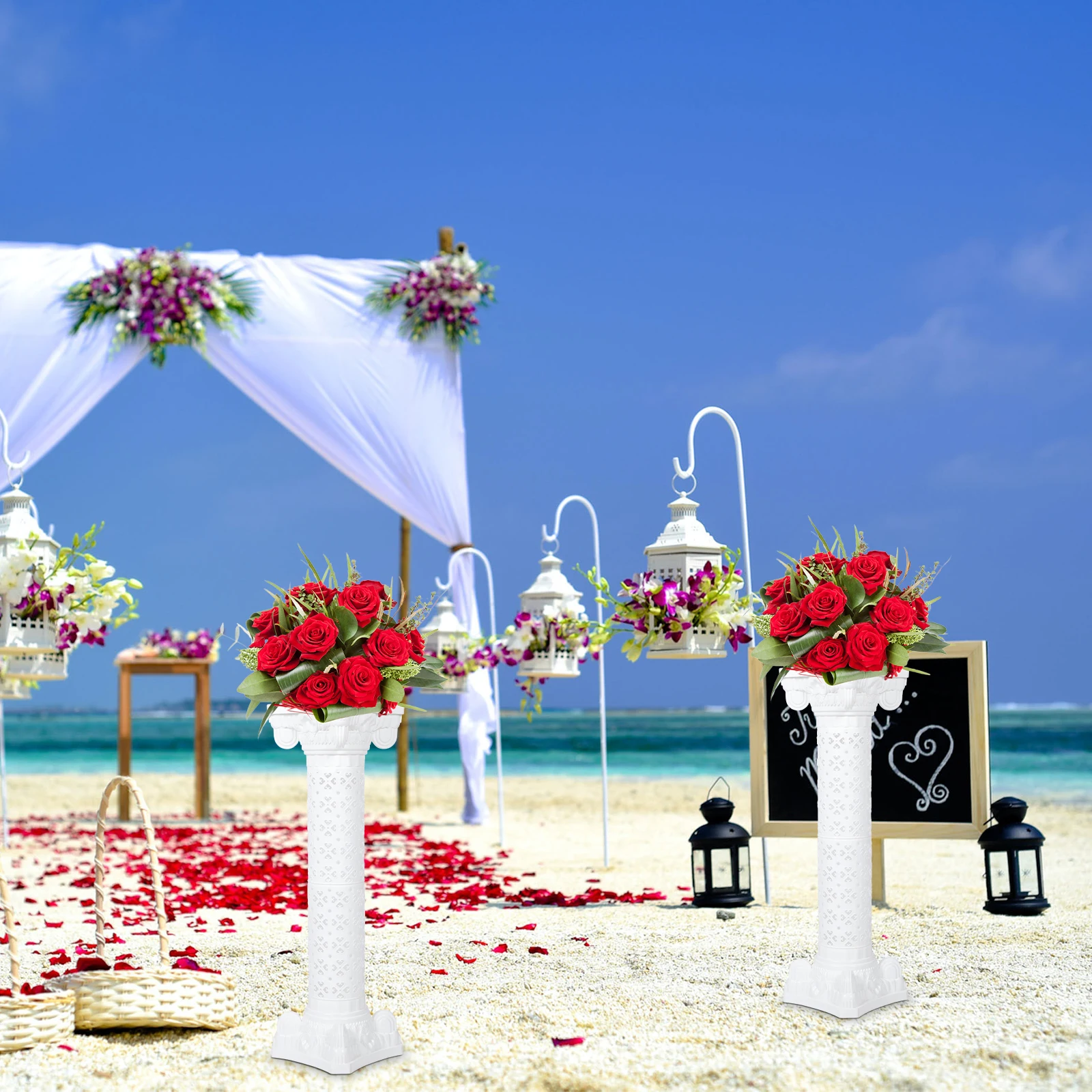 

Roman Column Flower Pot Plastic Garden Urns Outdoor Pots Wedding Planter Vintage Succulents Retro Stable Placement Fine