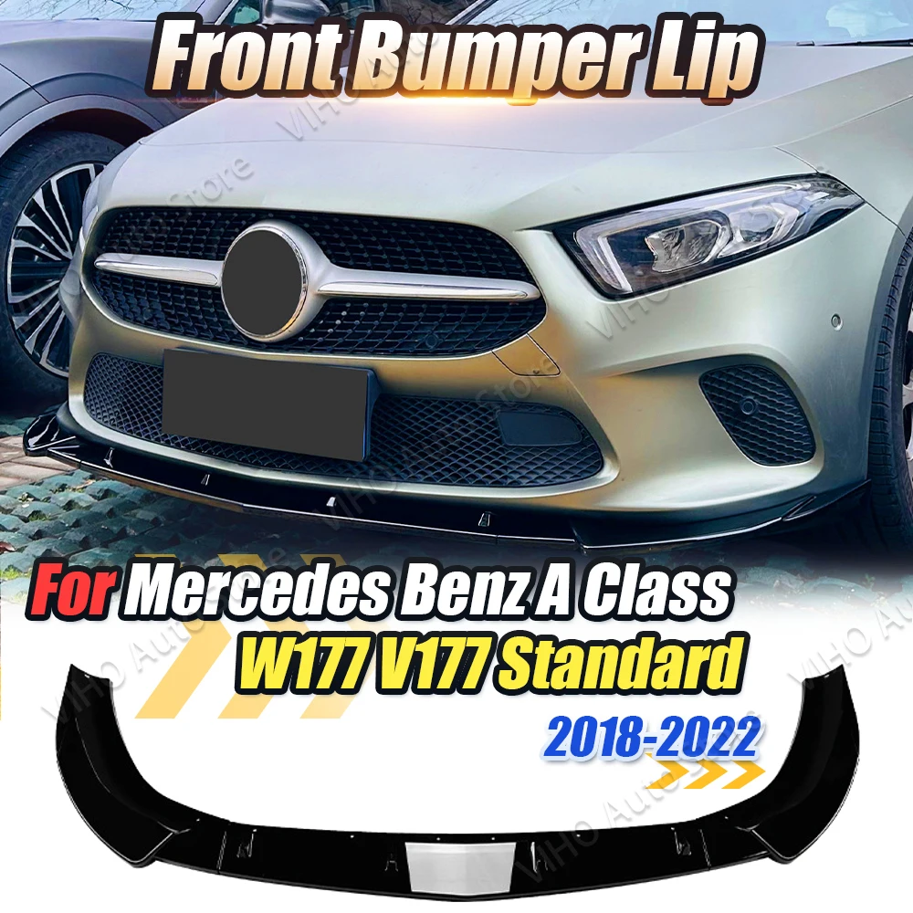 

Car Bumper Lip For Mercedes Benz A Class W177 V177 Pre-LCI A180 A200 A220 A250 2018 2019 2020 2021 2022 Splitter Diffuser Guard