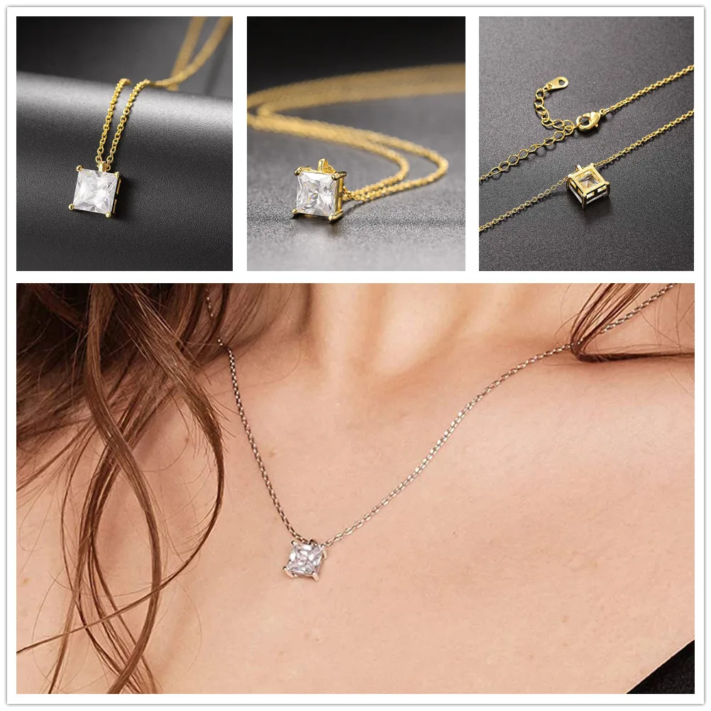 Korean Choker Necklace for Women Minimalist Gold Color Heart Waterdrop Crystal Pendant Chain Wedding Gift Necklaces Jewelry N481