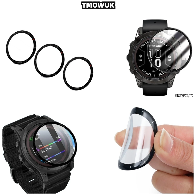 

For Garmin Fenix 6 7 8 7X 6X 7S 47mm 51mm Screen Film Full Cover Anti - Scratch 3D Curved Flexible