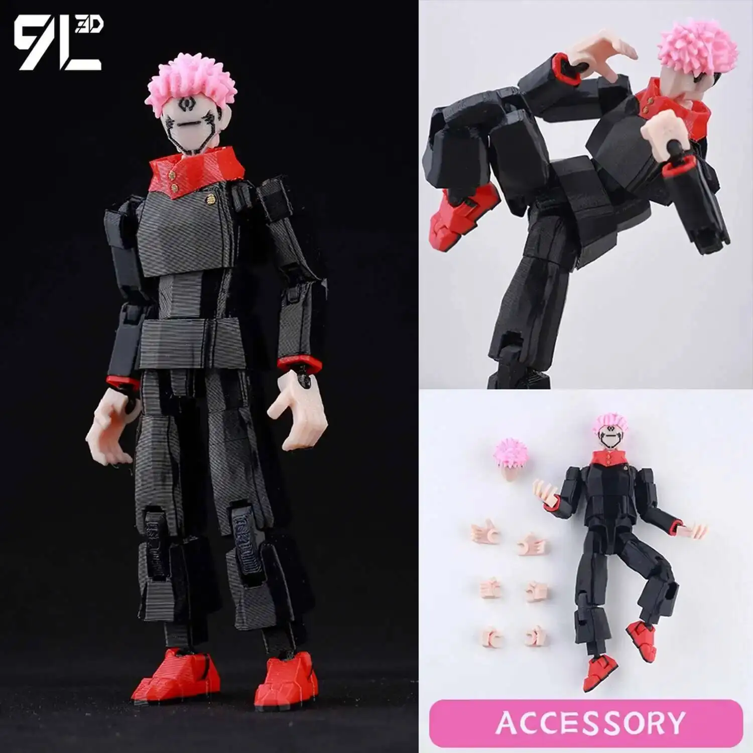 9L3D Gedrukt Dummy13 T13 Op Voorraad Klaar voor Verzending Jujutsu Kaisen Grijs Gewaad Sukuna Figuur Anime Gelede Model Stress-relief Speelgoed