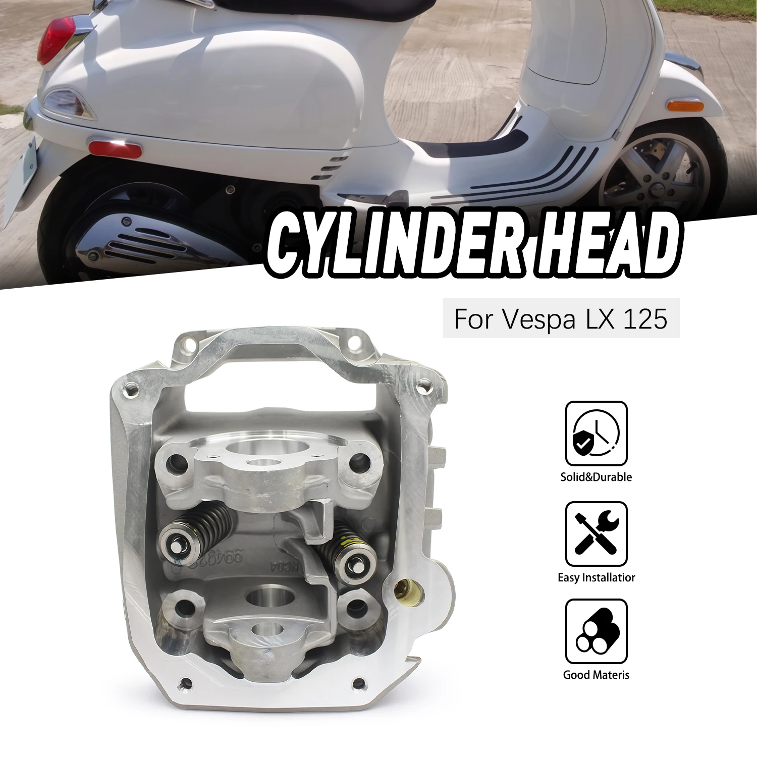 

High Quality accessories moto For Vespa LX125 2005 2006 2007 2008 2009 i.e 2010-2013 Touring 82777R Scooter Engine Cylinder Head