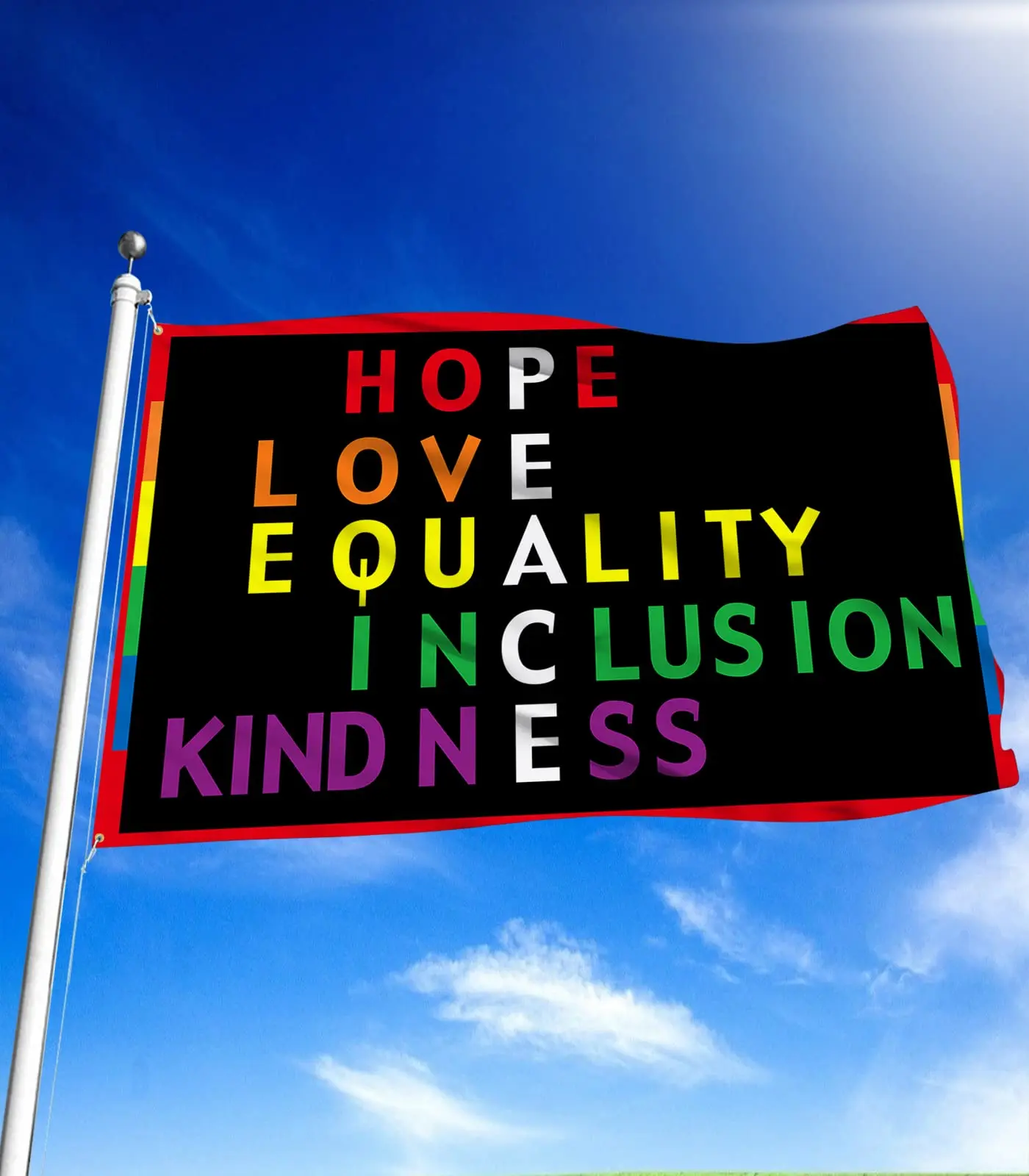 Flagnshow 100% Polyester Hope Love Equality Flags