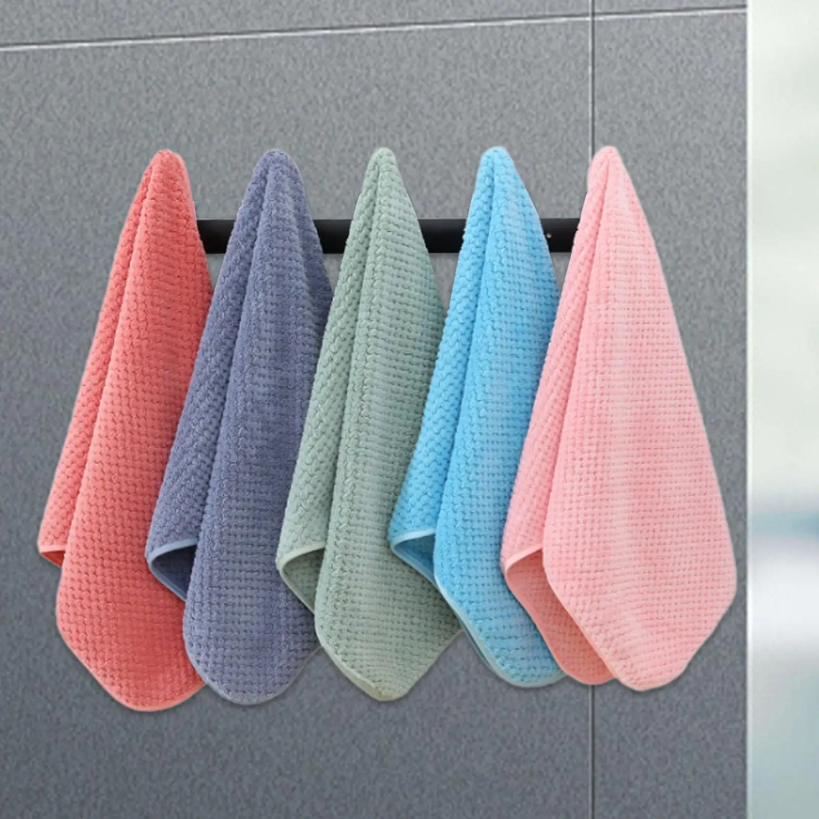 

5 Pieces Bathroom Towel Washcloths 13.78''x29.53'' Multipurpose Absorbent Face Towel for Home Pool Kitchen Traveling Shower