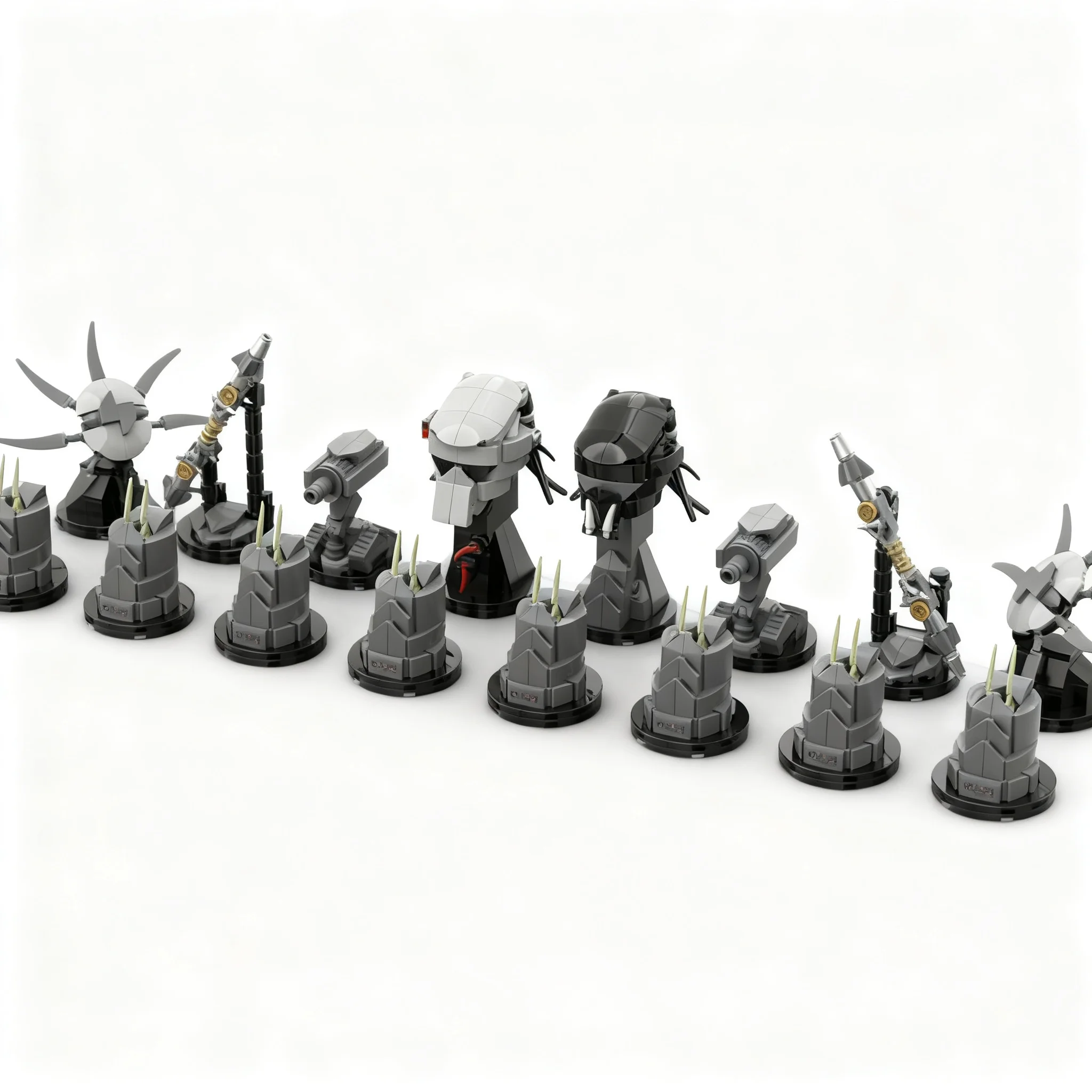 2393pcs MOC Alien V PREDATOR CHESS Creator Model Building Blocks Toy Idea Birthday Display Assemble 3D DIY Education Collection