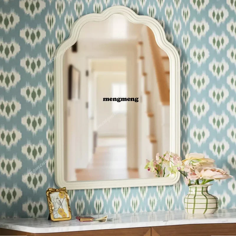 Hot sales European retro fashion makeup mirror household bathroom mirror background wall wall hanging porch fireplace decorative