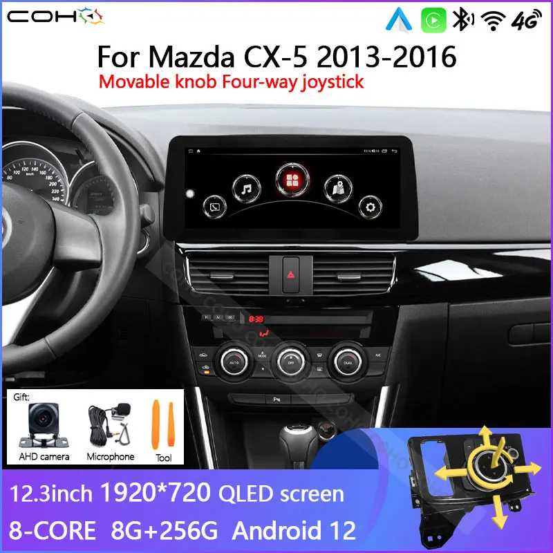 

For Mazda CX-5 2013-2016 Android12 8+256G Car Stereo Car Radio Tesla Radio Player Car GPS Navigation video player Removable knob