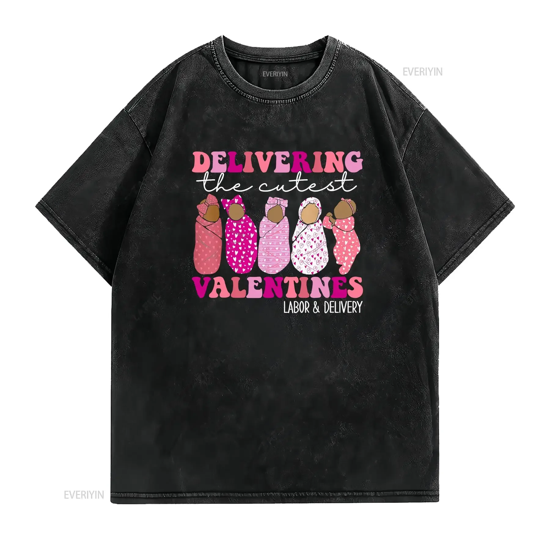 Delivering The Cutest Valentines Labor and Delivery Nurse T Shirt  vintage Washed Comfortable fashion Unisex Versatile