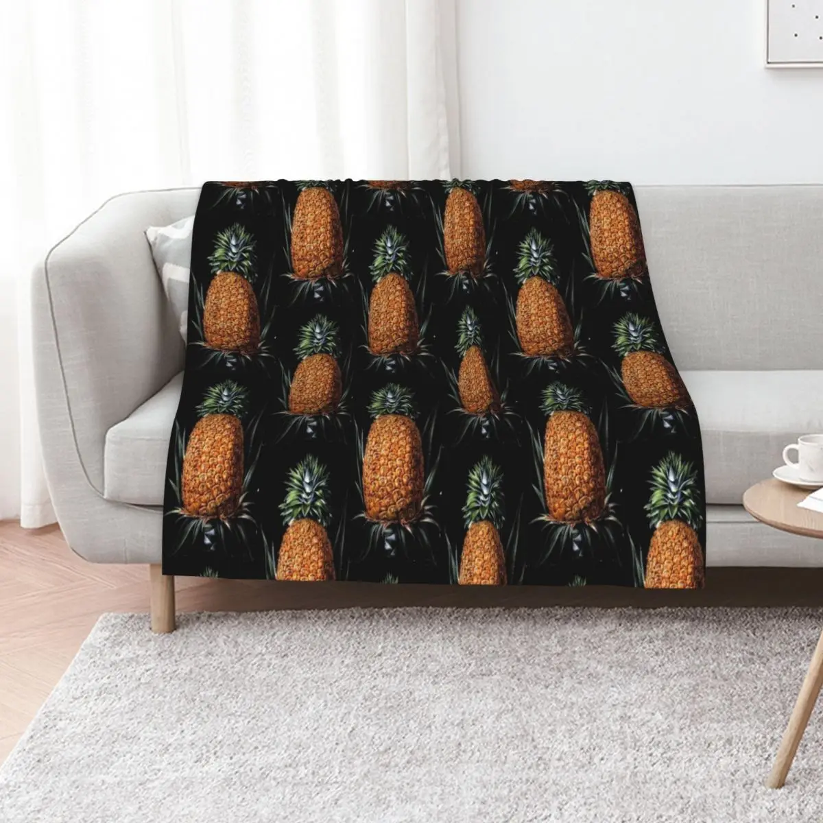 Vintage Pineapple Print Throw Blanket cosplay anime Luxury St Sofa Throw Sofa Fashion Sofas Tourist Blankets