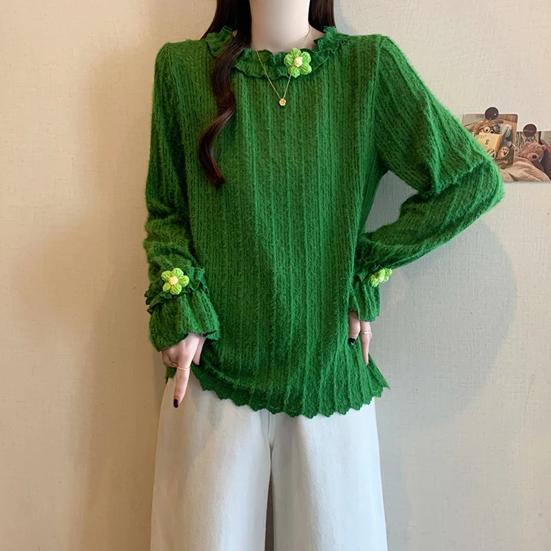 

Женская ретро-футболка в гонконгском стиле, расклешенная, модная базовая футболка большого размера, осень-зима, новинка