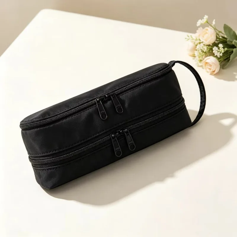 1Pc New Minimalist Japanese‑Style Nylon Pencil Case, Large‑Capacity Multifunctional Stationery Bag for School, Office & Adults