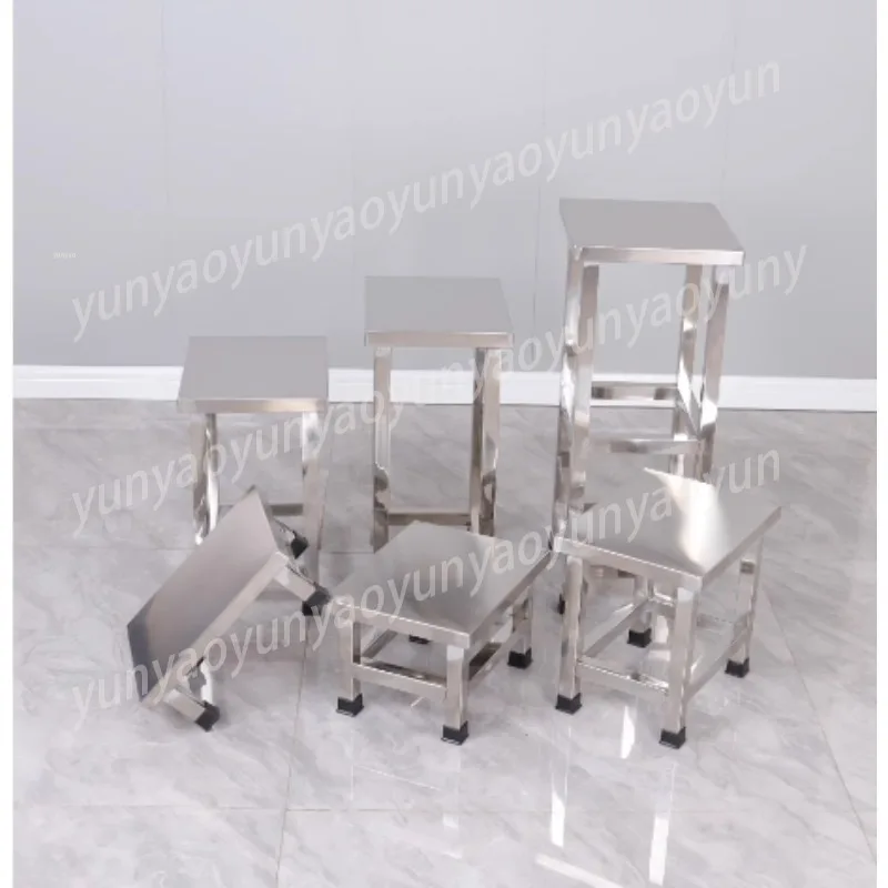 

Stainless Steel Square Stool, Clean Room Shoe Changing Stool, Thickened Restaurant Cafeteria Stool