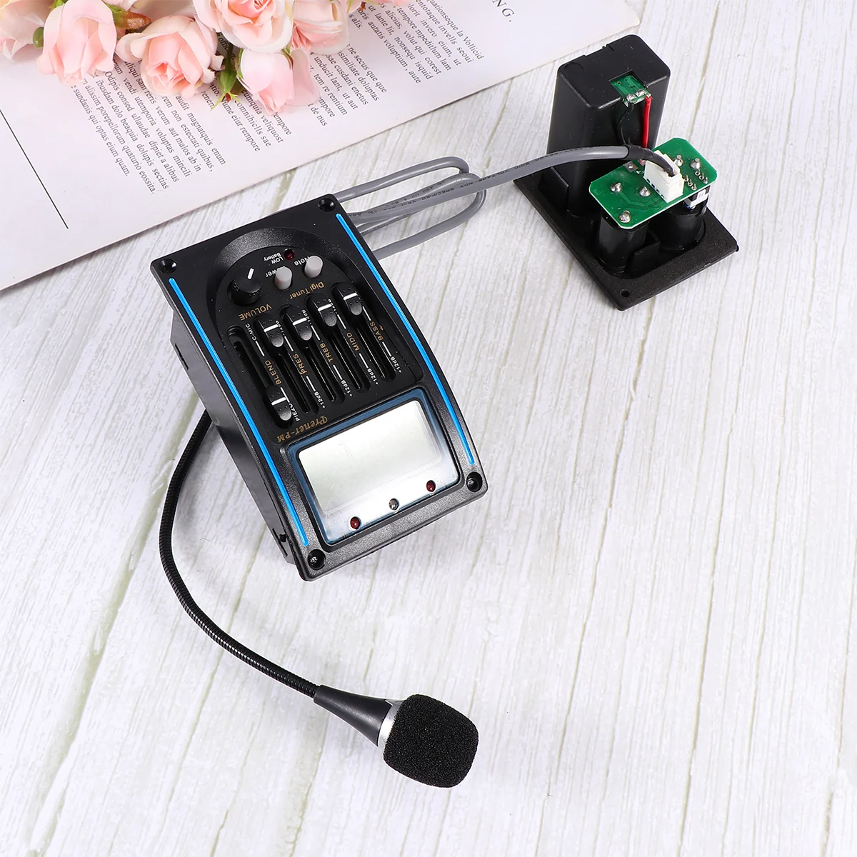 

1pc Guitar Lc-5 Pickup Professional Preamp Piezo Pickup Microphone High Control Volume Guitarra Accessory Musical