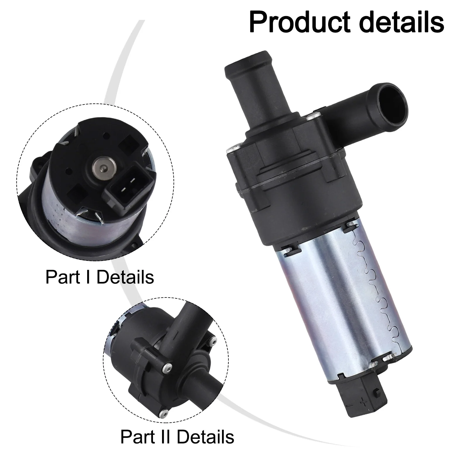 Car Water Pump Auxiliary Water Pump Vehicle Cooling System 0.1 Bar Pressure 12V System 500 Lh Delivery Quantity