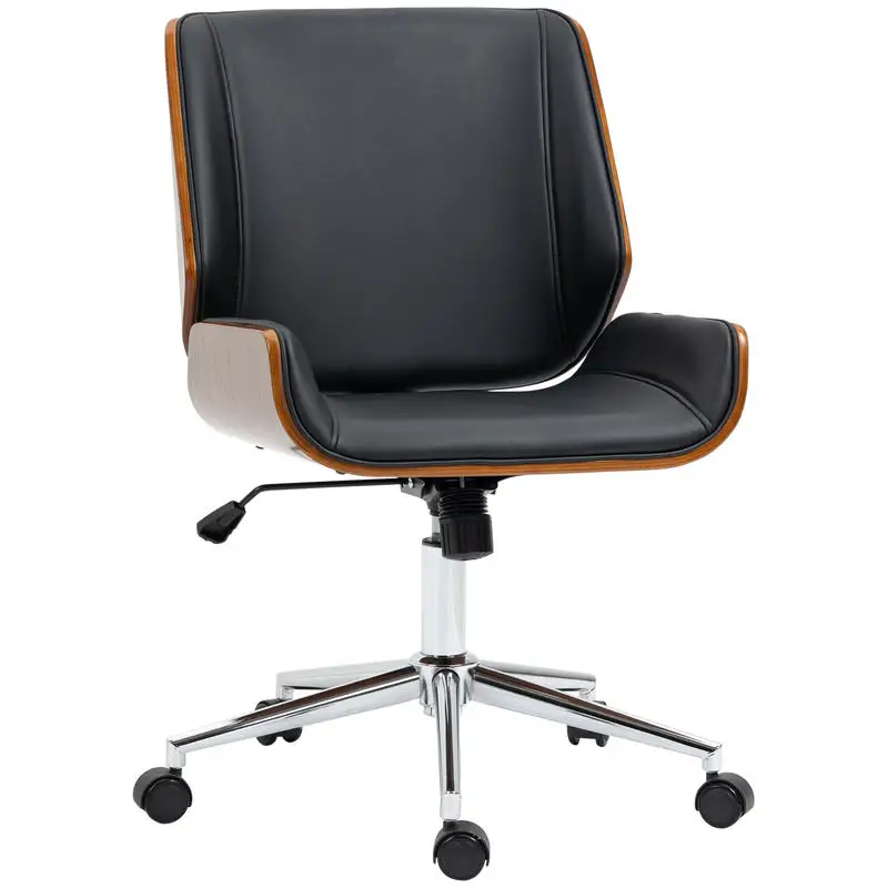 Chaise de bureau design vintage, hauteur réglable, pivotante à 360° °   piètement chromé 53 x 60 x 86-96 cm gris