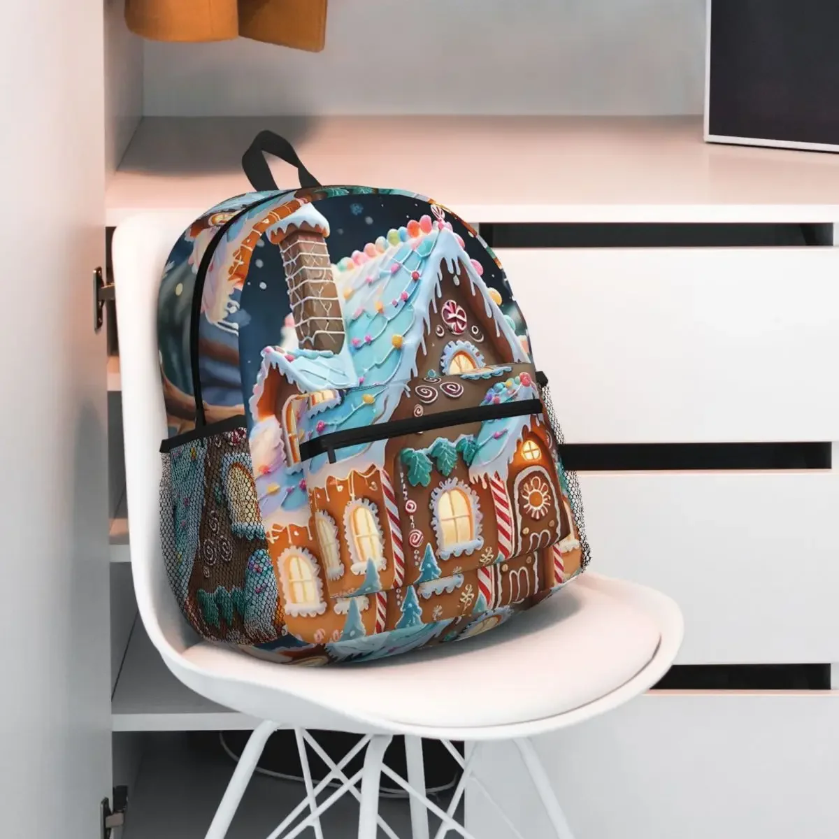 

Пряничный домик и конфеты в бирюзовом рюкзаке, рюкзак большой вместимости, детская сумка для книг, школьная сумка, сумки на плечо для мужчин и женщин